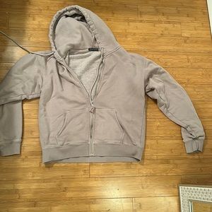 Mauve cropped zip up